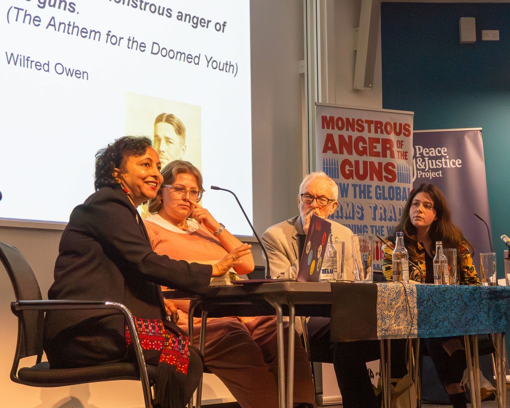 Monstrous Anger of the Guns. Jeremy Corbyn: In Conversation with Rhona Michie & Carmen Wilson. Chaired by Laila&nbsp;Kadiwal.
